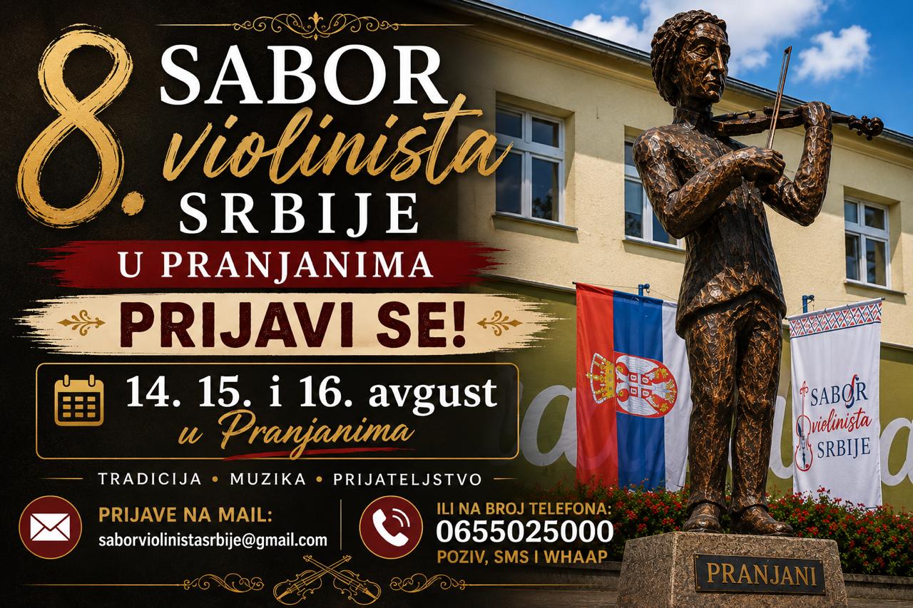 PRIJAVE ZA 8. SABOR VIOLINISTA SRBIJE U PRANJANIMA SU OTVORENE!